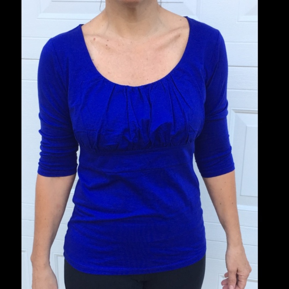 Brilliant Blue Purple Top Ann Taylor