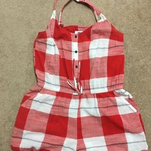 Old Navy Red & White Checkered Romper