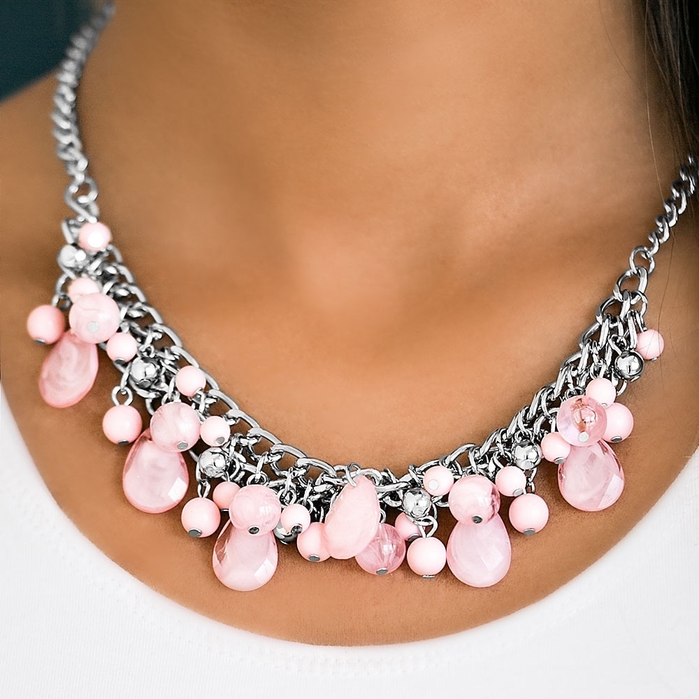 Pink and silver necklace
