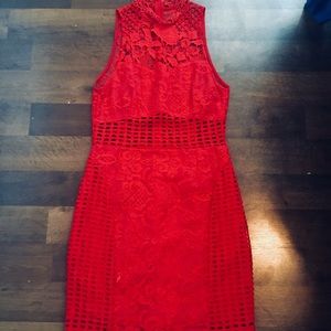 RED INTRICATE DRESS