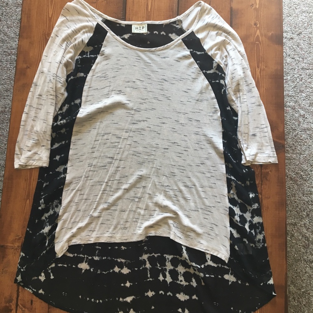 High low 3/4 sleeve H.I.P. Shirt