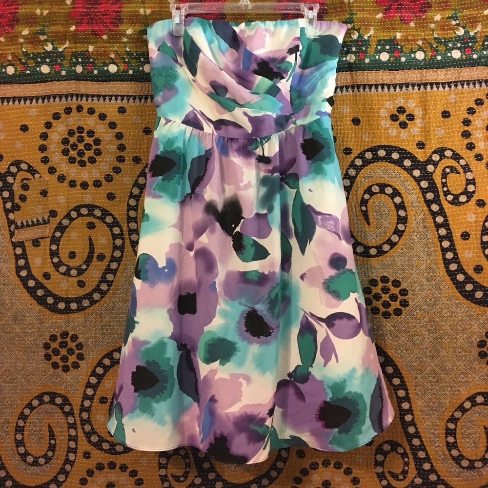 The Limited Strapless Floral Dress