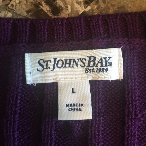 St Johns Bay purple sweater size Large L - Picture 7 of 8
