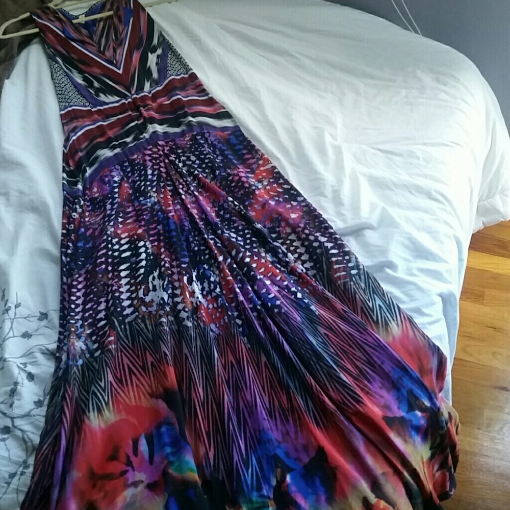 Floor length colorful gown