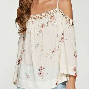 Cold shoulder floral top