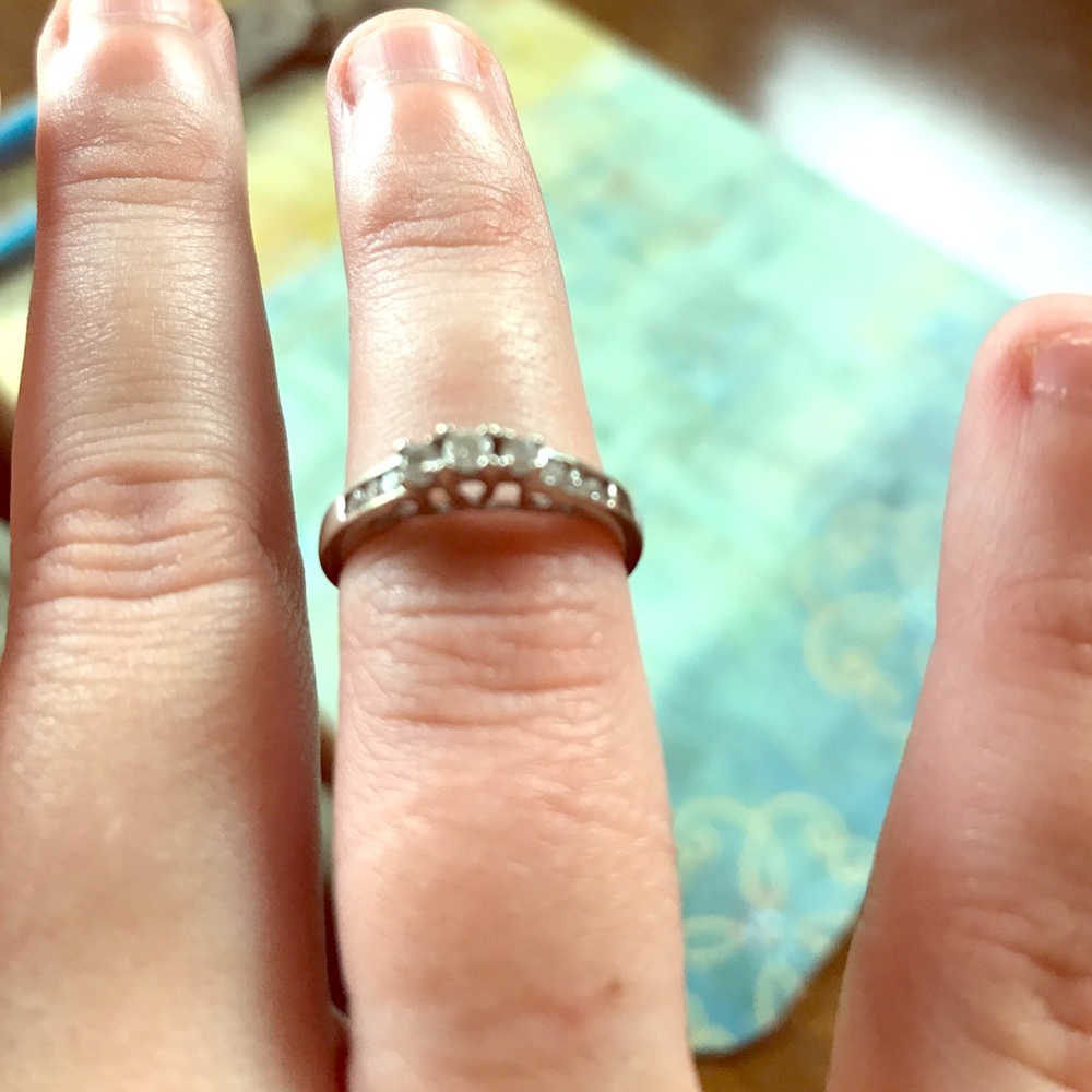 10k white gold ring.