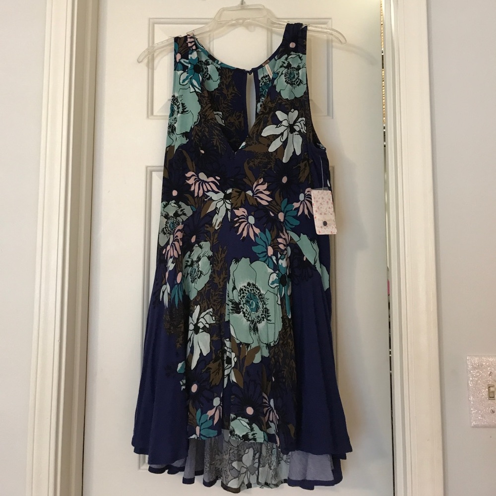 Free People Blue Floral Sleeveless Dress