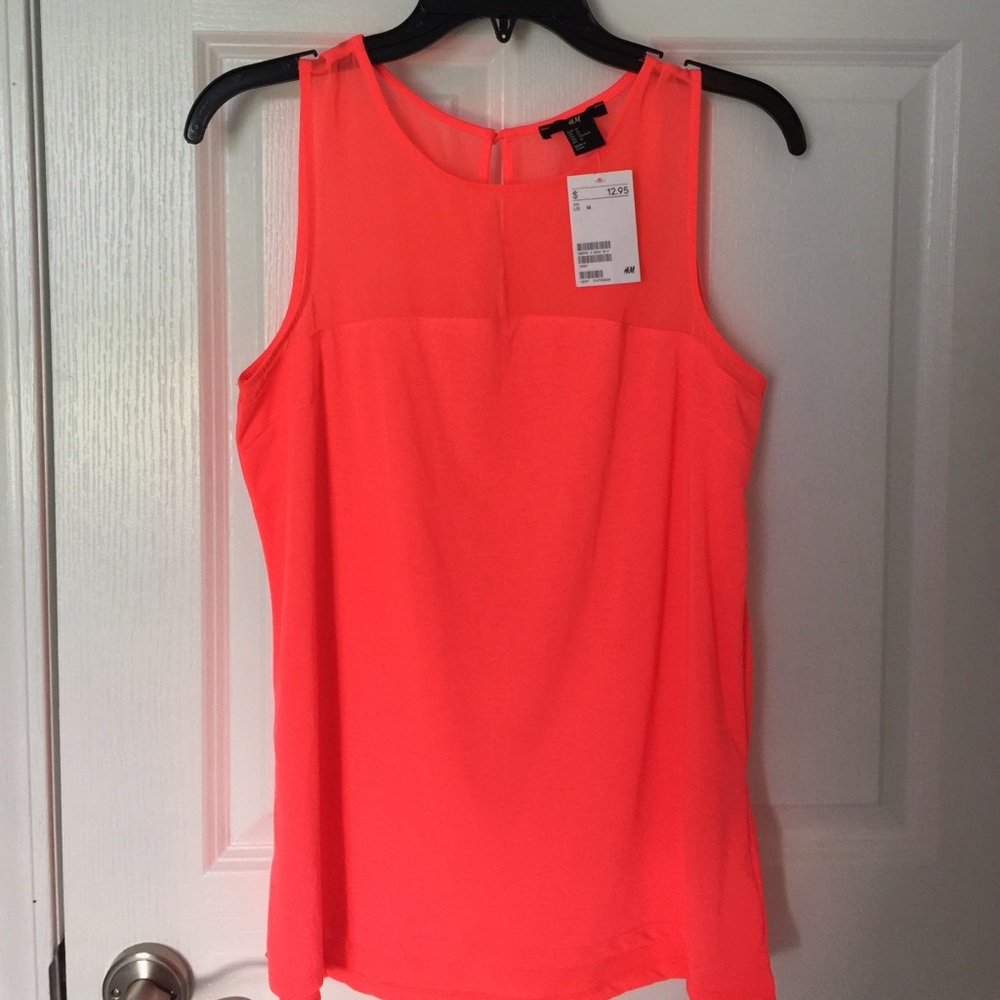 H&M neon coral tank