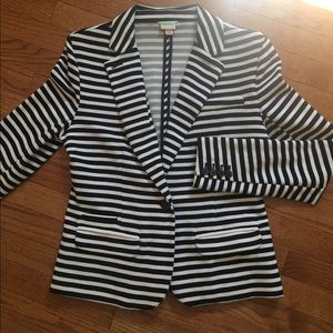 Navy Blue and White Striped Blazer Navy Blue and White Striped Blazer