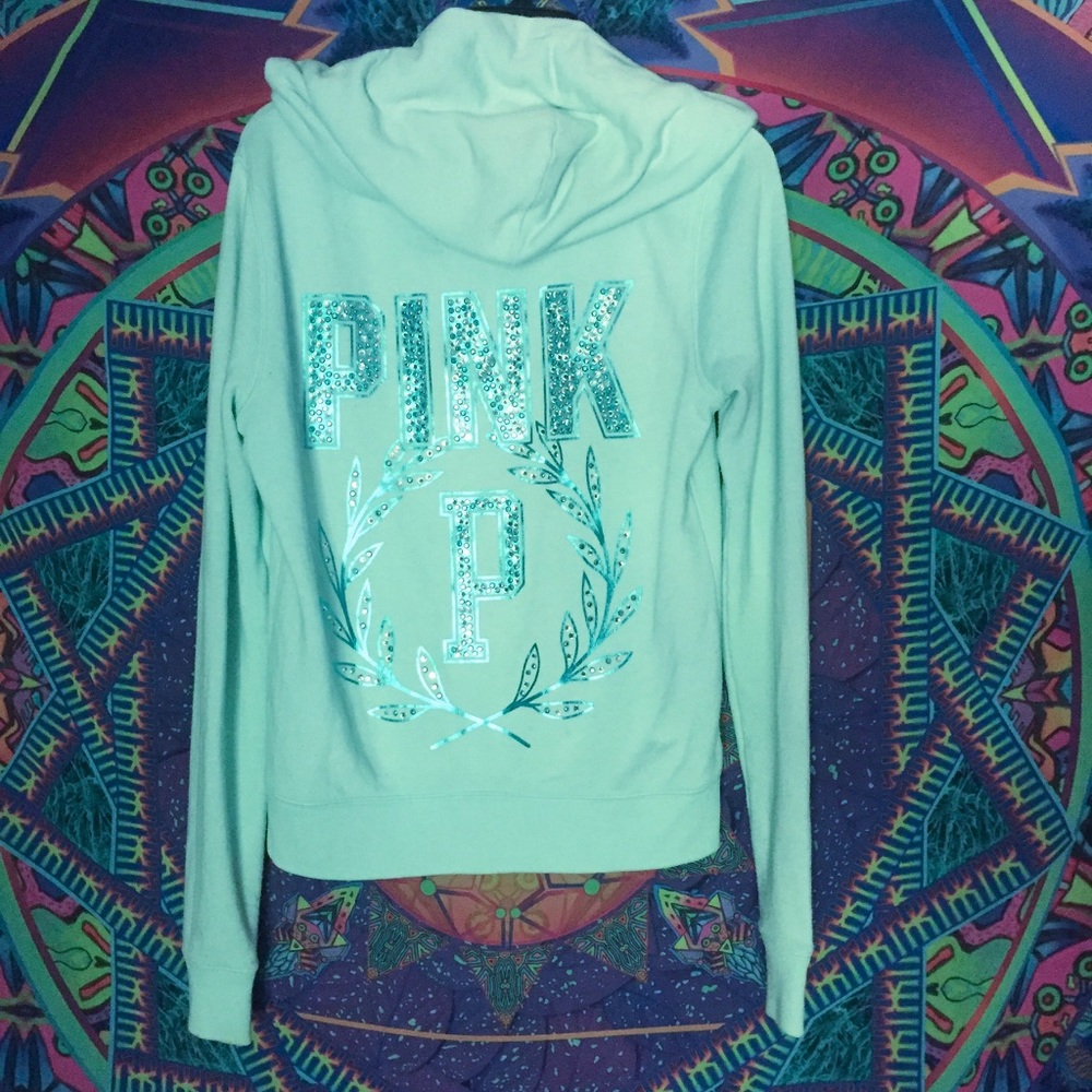Victorias Secret Pink Bling Zip Up Hoodie S