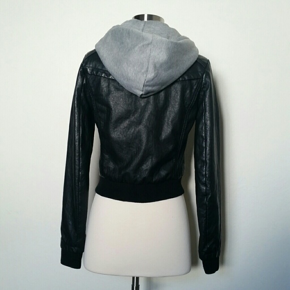 Pleather jacket with removable hood - Picture 3 of 5