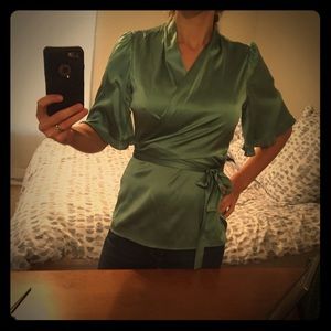 Silk wrap around blouse