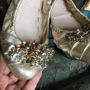 Miu miu gold flats