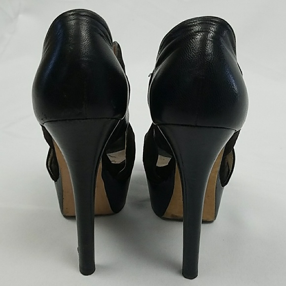 Fendi women 6.5 brown velvet platform peep toe - Picture 5 of 8