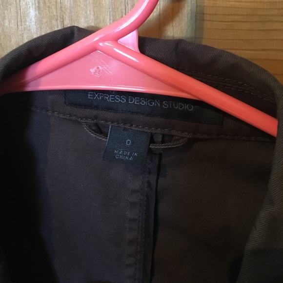 Express Design Studio brown cap sleeve jacket - Picture 3 of 3