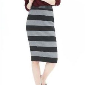 Gray and Black Pencil Skirt