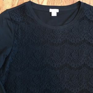 NWOT J Crew Factory Black Lace Top