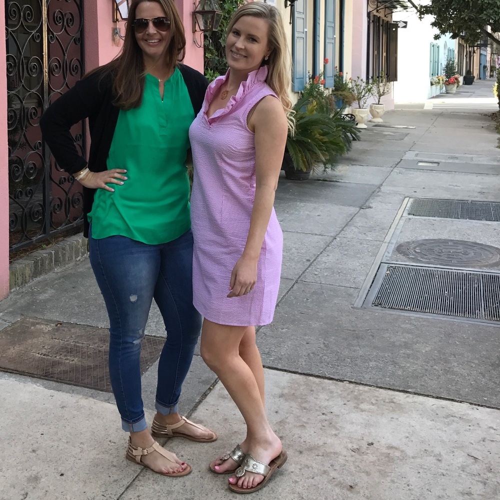 Prep Obsessed pink seer sucker dress.