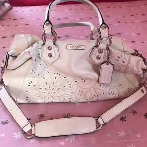 Coach White Eyelet Handbag