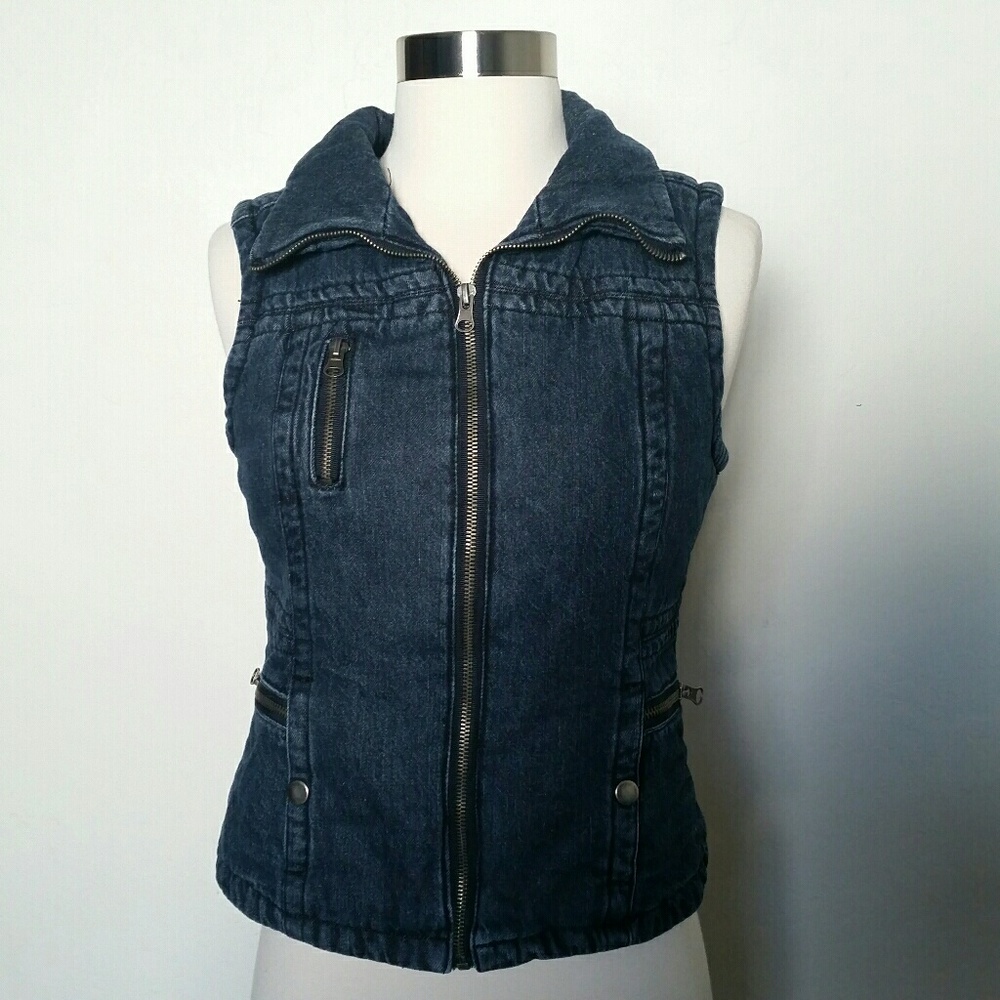 Thick denim vest