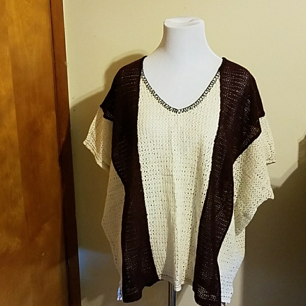 Sanctuary Cream &Burgundy Sweater