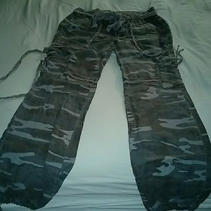 Miss me draw string bottom cargo pants