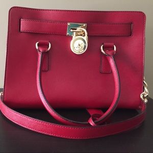 Michael Kors Hamilton Medium Red Satchel