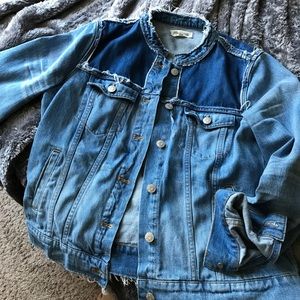 Madewell distressed denim coat XL