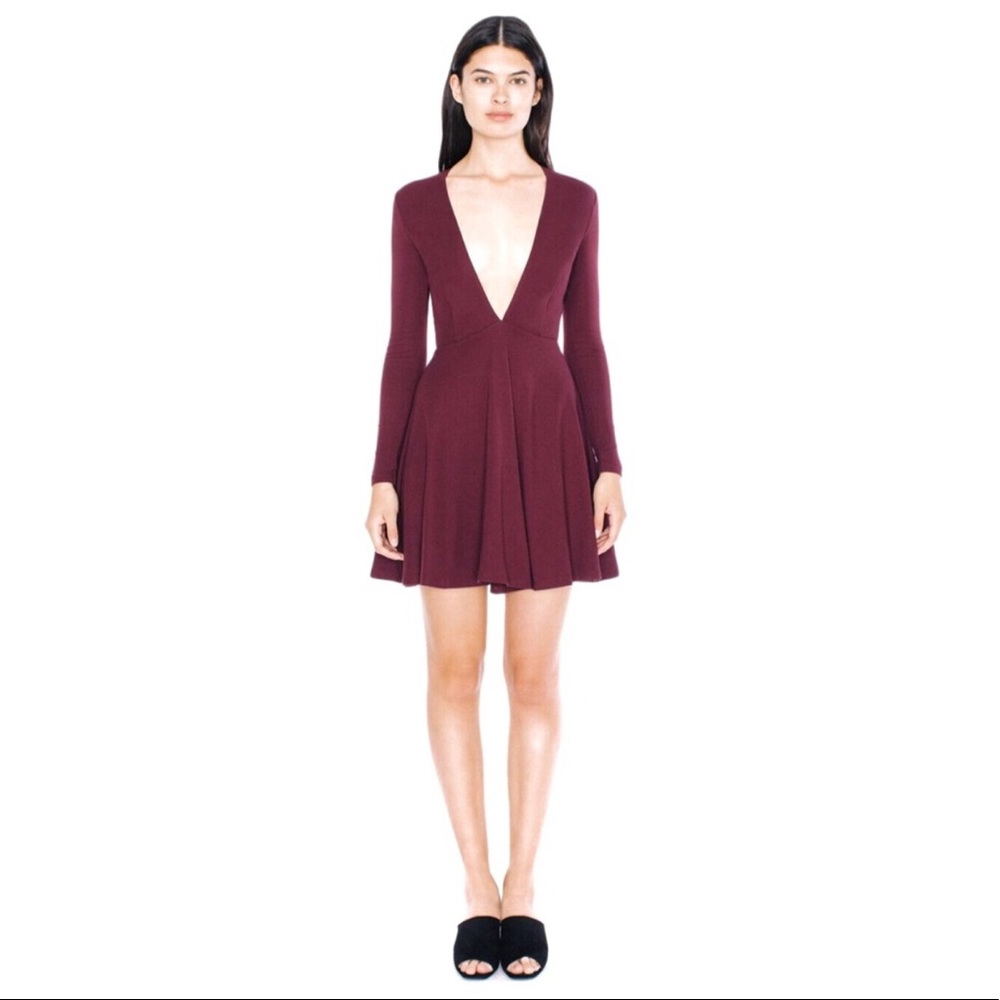 NWOT // American Apparel Deep v-neck skater dress