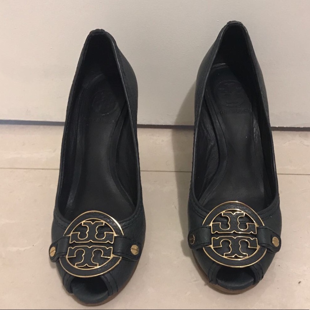 Tory burch peep toe wedge