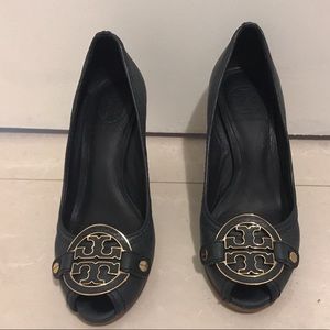Tory burch peep toe wedge