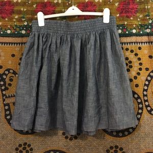 NWOT BR Factory Elastic Waist Chambray Skirt