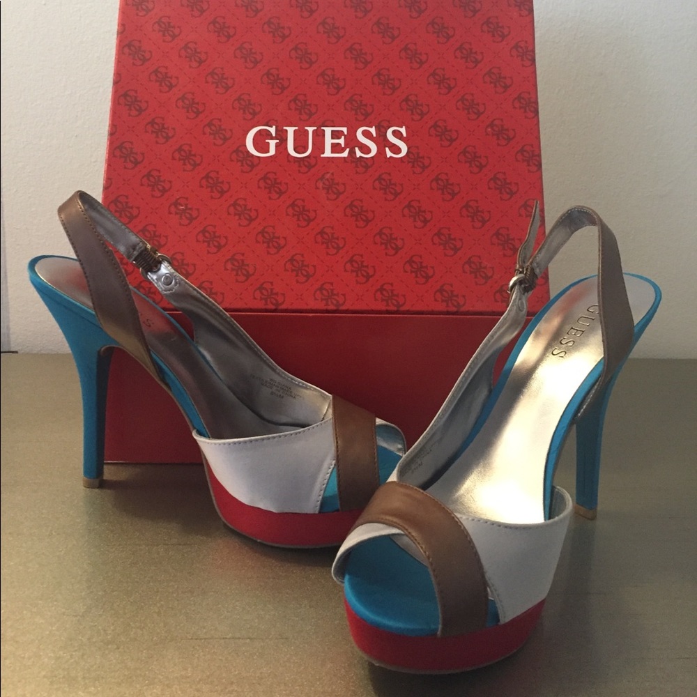 Guess Sling Back Peep Toe