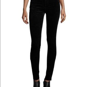 Jbrand black velvet super skinny mid rise pants