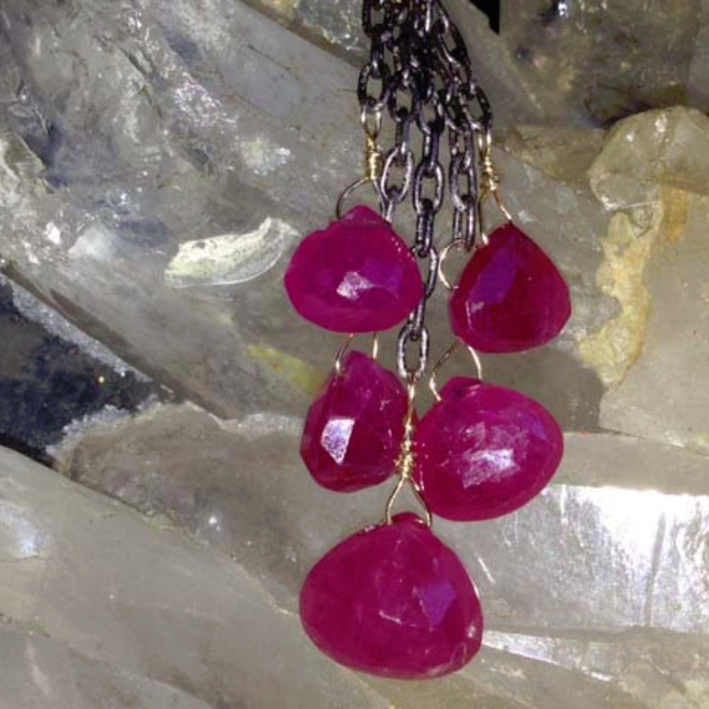 Short Delicate Ruby Necklace NWOT