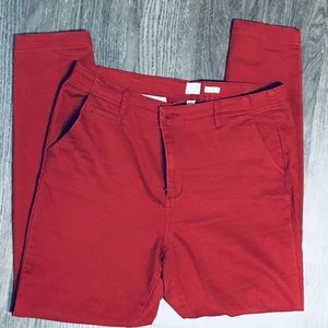 Dark Red Skinny Pants