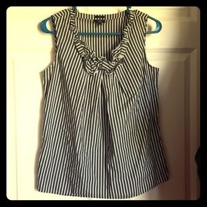 Talbots sleeveless black and white striped top Talbots sleeveless black and white striped top