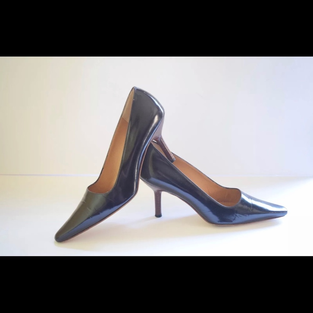 Gucci Chocolate Brown Patent Leather Pump SZ 7
