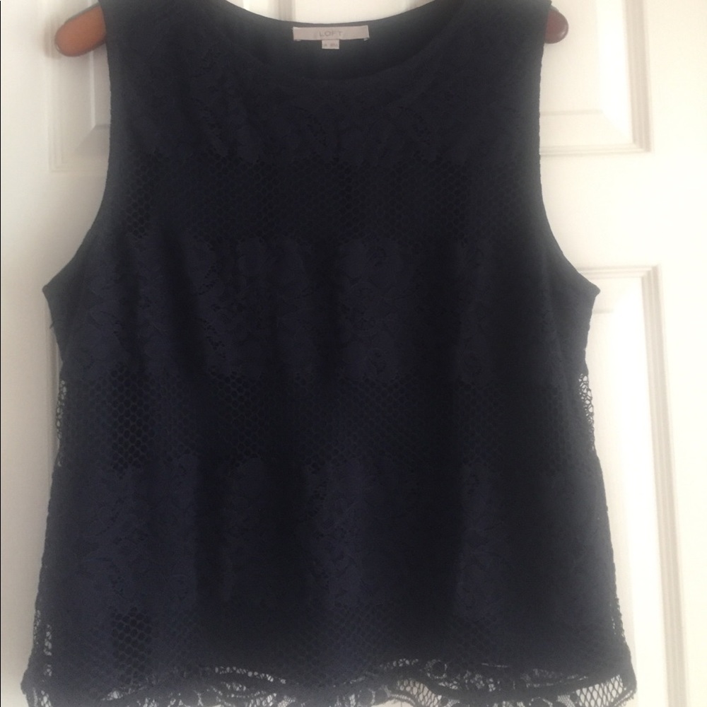 LOFT Lace Navy Top
