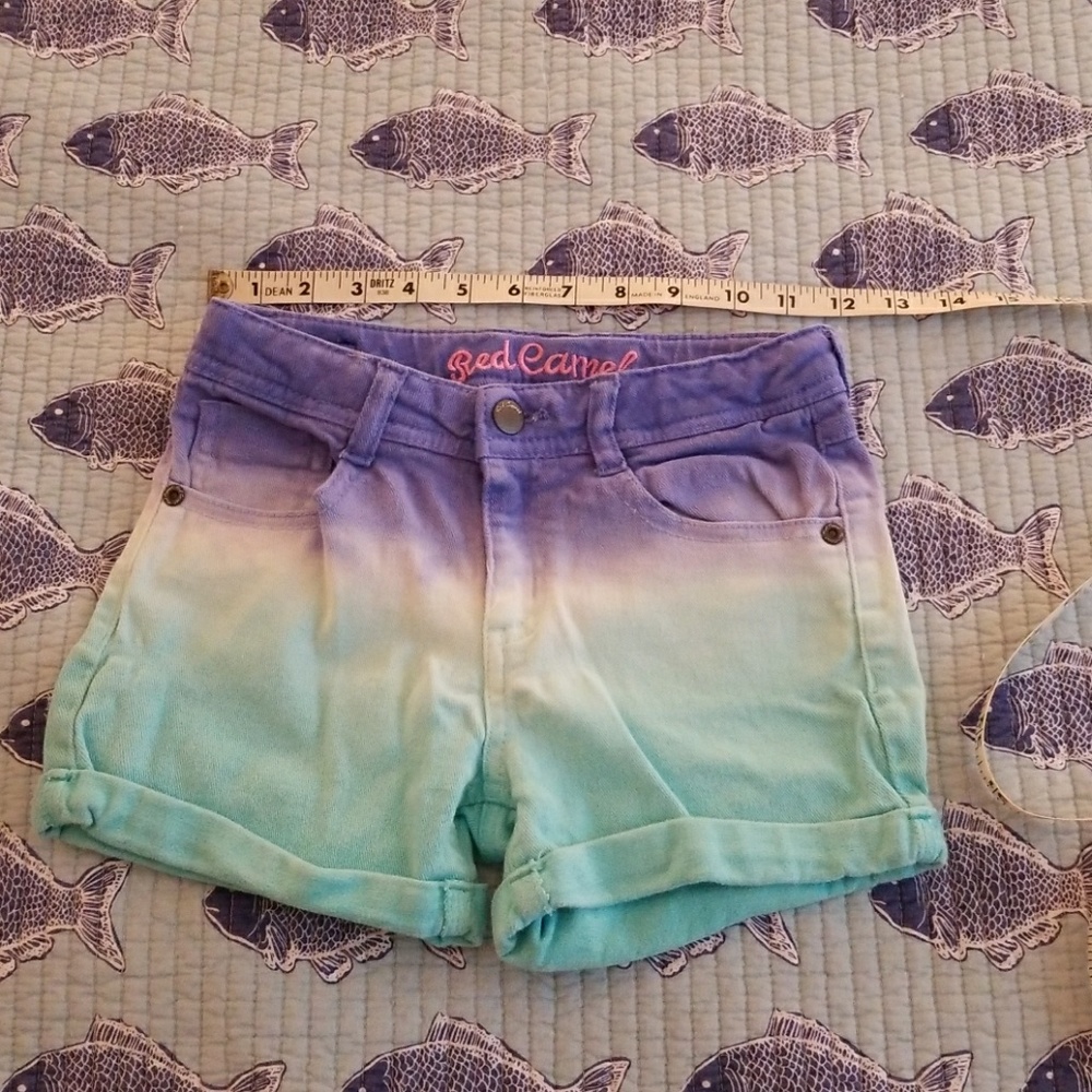 Ombre jean shorts.