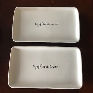 Rae Dunn Plate- Happy Friendsgiving- Set of 2