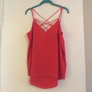 Strappy crisscross cami in harvest red
