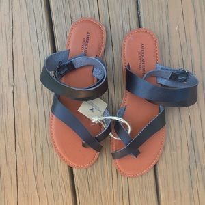 NWT American Eagle Black Strappy Sandal