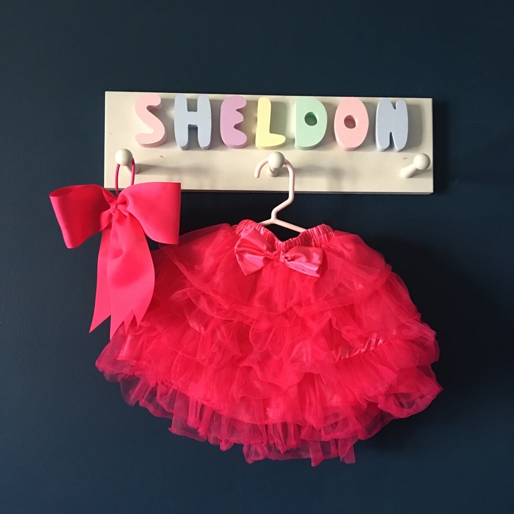 Hot Pink tutu with matching bow