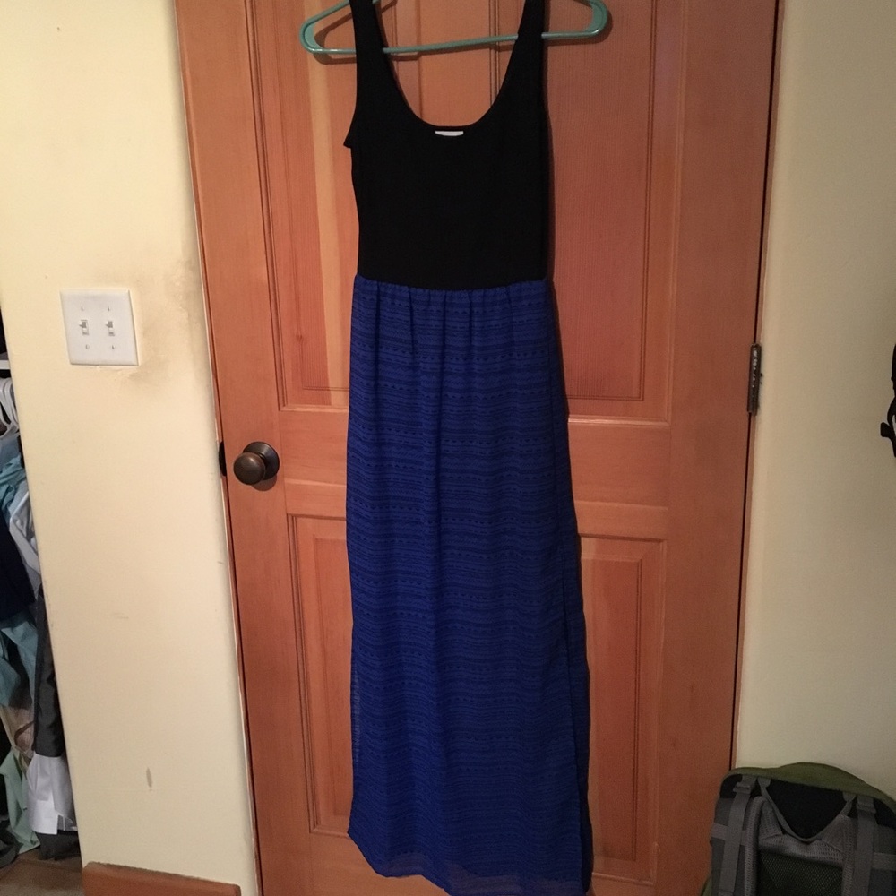 Blue black tribal beach dress