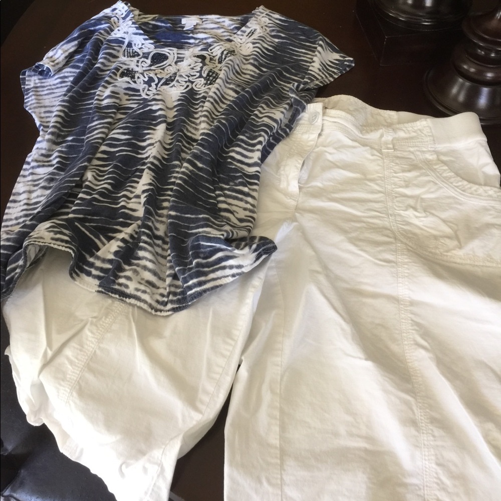Top and shorts from Chicos