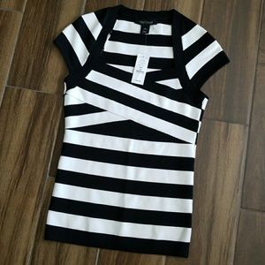 WHBM Stretchy Striped Top