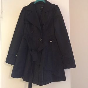 Black petticoat style trench coat