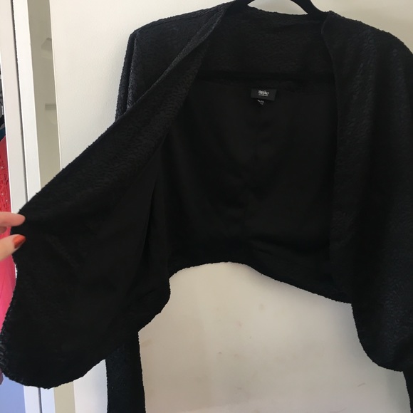 Quarter length textured black jacket - Picture 2 of 6