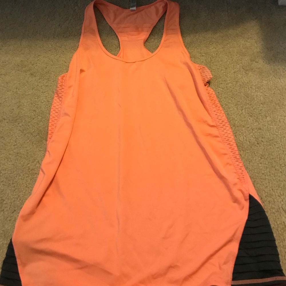 Bright orange workout shirt